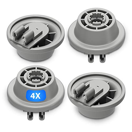 VIOKS Juego de 4 ruedas de cesta para lavavajillas Bosch 00611475 Siemens 611475 Küppersbusch 436718 con soporte para cesta inferior para lavavajillas