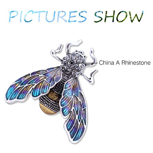 Tvoip Fashion Natural Insect Animal Enamel Brooches Bee Bumble Bee Spider Alloy Pins Vintage Jewelry For Women (Purple) #TOP2