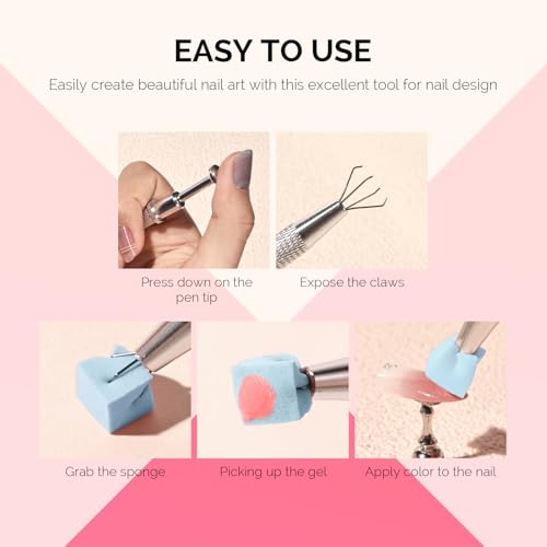 Image of MelodySusie 100Pcs Soft Nail Sponges for Ombre, Blue