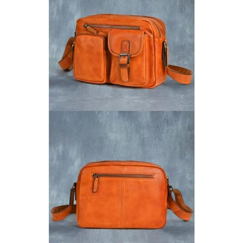 Genuine Leather Shoulder Bags Mens Messenger Bags Casual Daypacks Travel Bags Briefcases Crossbody Bags 11.4Inch2