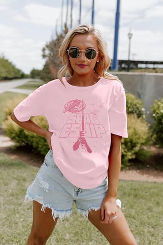 Image of FRYAID Women May The Power Be with You Graphic T Shirt Short Sleeve Casual Tops Summer Fun Vacation Shirt Soft Casual Fit