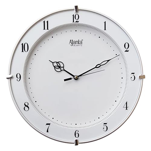 Ajanta Plastic Abstract Wall Clock (28 cm x 28 cm x 3.5 cm, White)