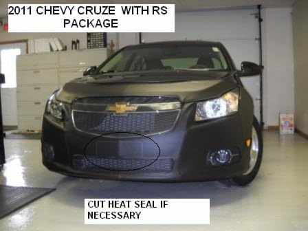 Lebra 2 Piece Front End Cover Black - Car Mask Bra - Fits - Chevy Chevrolet Cruze with RS Package 2011-2014