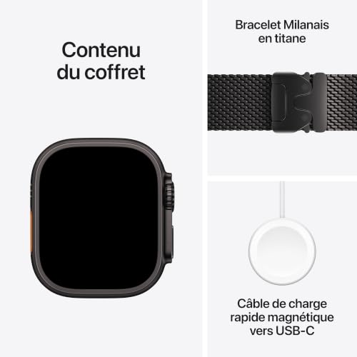 Apple Watch Ultra 4 GPS + Cellular 49 mm Boîtier en avec Boucle milanaise en - vue 9