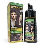 DyeRich Grey Hair Shampoo – Natural Black | Hair & Beard Dye Shampoo for Men & Women | 15 Minute Grey Coverage | No Ammonia | UK Brand | 400ml