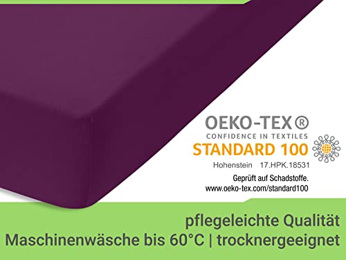 Emily´s Check Doppelpack Bettlaken Betttuch Spannbettlaken 1493.2123, 140 x 190-200 cm, Lila – Ansicht 6