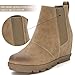 Athlefit Women's Wedge Boots Comfortable Ankle Wedge Khaki Booties Size 8.5