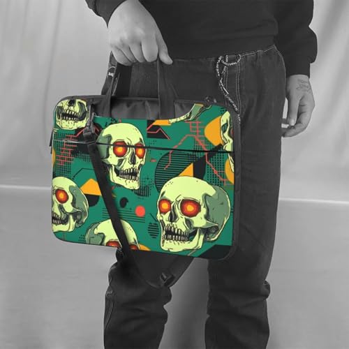 Bolsa para portátil con diseño de calaveras y ojos neón 14 pulgadas miniatura 2