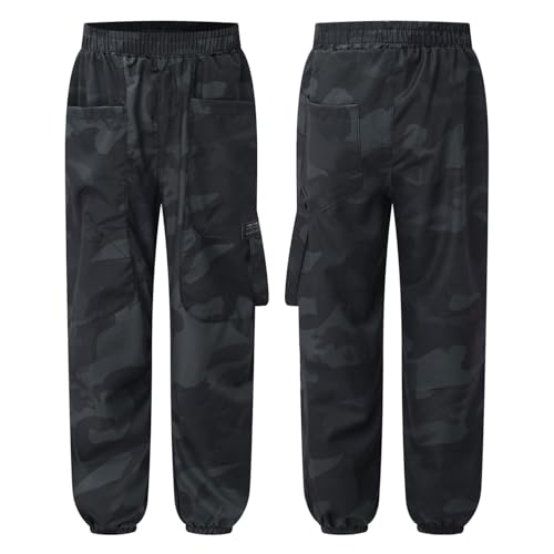 Big Boys' Elastic Waist Outdoor Sweatpants Pull-On Cargo Jogger Pants Casual Jogging Trousers