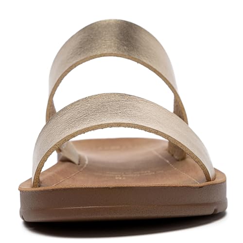 Women Casual Open Toe Two Bands with Elastic Fashion Slide Flat Sandal2