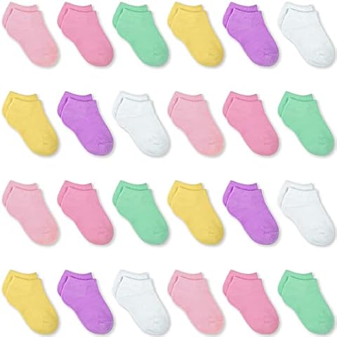 Toddler Kid Ankle socks -24 Pairs Baby Low Cut Breathable Crew Socks For Girls ( 2-4 Years ) Cover