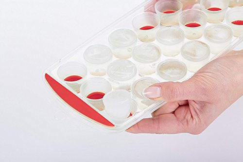 Fôrma Gelo Flexível Silicone Vermelha