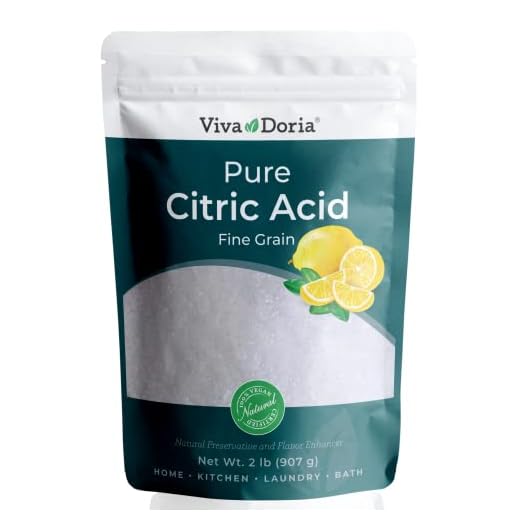 Viva Doria 100% Pure Citric Acid, Food Grade, Fine Grain, 2 lb (907 g)
