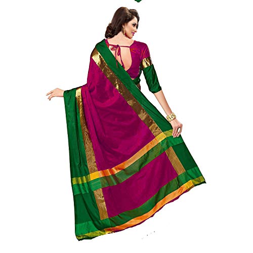 Image of PerfectBlue Women's with Blouse Piece Saree (VisvaVariation Lightgreenbrown Free Size)
