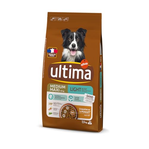 Ultima Croquettes pour Chien Medium-Maxi Light Poulet Riz, 7.5 kg (Lot de 1)
