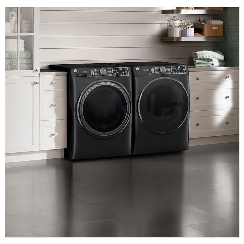 Image of GE GFW655SPVDS 5.0 cu.ft. Smart Front Load Washer with Steam, UltraFresh Vent System, Black