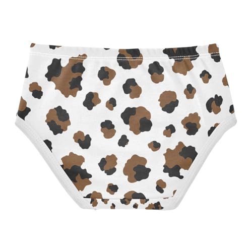 Toddler Panties, Brown Black Spots White Girls Cotton Underwear, 2T–8 Years2