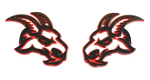 Image of thfmdk 2pcs New Custom Head Emblems Right Left Badge Replacement for TRX Ram 1500 2500 3500 Fender Badge Hellcat (Redline)