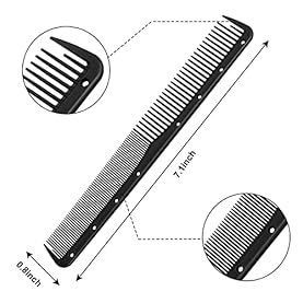 Alternative view of Leinuosen 12 Pcs Carbon Fine Cutting Comb for Salon Hairdressing, Heat Resistant Barber Comb (Black)