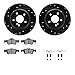 Dynamic Friction Company Rear Brake Rotors-Drilled and Slotted-Black with 5000 Advanced Brake Pads includes Hardware 8512-63049