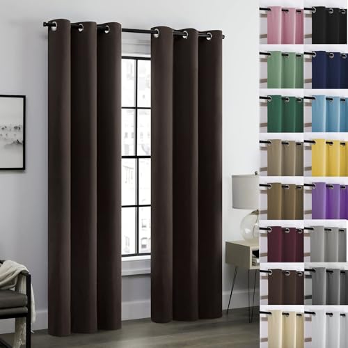 Rideau occultant anti-chaleur marron bloquer la lumière de chambre - 2