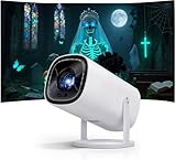 [Netflix-Licensed/Real Time Auto Focus & Auto Keystone] 1080P Halloween Projector with 5G WiFi & 2Way Bluetooth, 270°Rotation Boldever True Smart Mini Projector, Proyector for Home Bedroom Movie Night