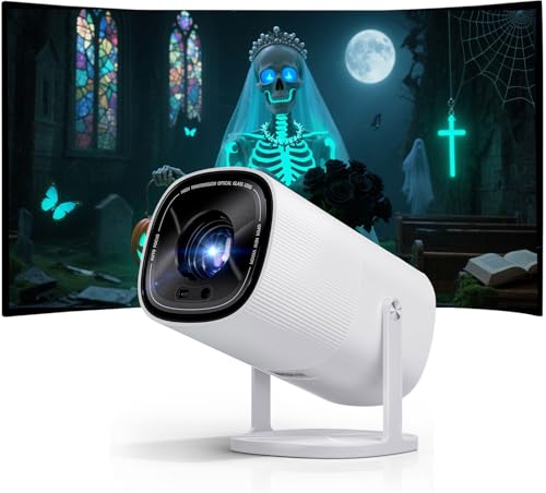 Image of [Netflix-Licensed/Real Time Auto Focus & Auto Keystone] 1080P Halloween Projector with 5G WiFi & Two-Way Bluetooth, 270°Rotation Boldever True Smart Mini Projector, Proyector for Home Bedroom Outdoor