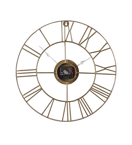 Image of 18 inch Antique Gold Skeleton Metal Wall Clock for Home Office Decor