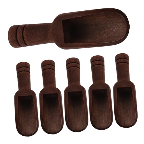 Mobestech 6Pcs Wooden Scoop Mini Condiment Spoons for Tea Salt and Spices Multi Function Utensils with Smooth Edges for Home and Restaurant Use