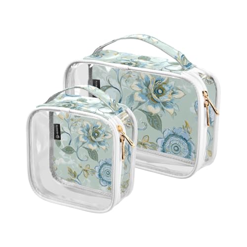 siphylline Paquete de 2 neceseres transparentes para hombre, aprobado por la TSA, multifuncional, organizador de bolsas de maquillaje para hombre