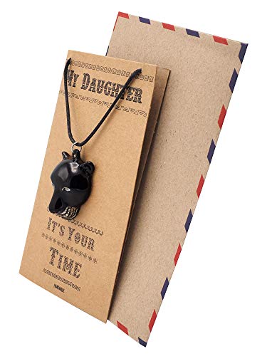 quan jewelry Black Panther Inspired Pendant Daughters Necklace, Handmade Charm, Gifts for Him & Her, Black Cat Lovers, with Inspirational Quote Card for Daughter Gift3