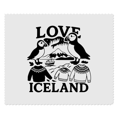 Azeeda 2 x 'Love Iceland' Microfibre Lens/Glasses Cleaning Cloths (LC00035983)