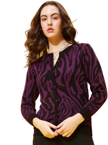 Image of Modeve Animal Print Round Neck Casual Women Sweater