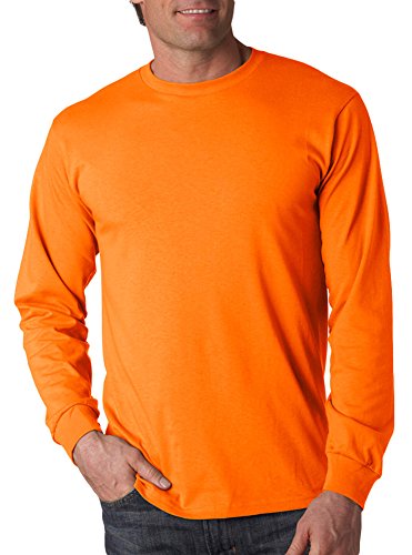 Fruit of the Loom Heavy Cotton Long-Sleeve T-Shirt, Sfty Orange, Large