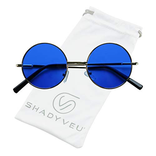 ShadyVEU 80s Retro Round Colorful Tint Sunglasses Circle Style Groovy