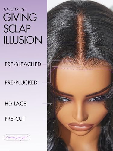Image of LUVME HAIR All-Day Comfort Loose Body Wave 5x5 Lace Front Wigs Human Hair Glueless Wigs Human Hair Pre Plucked Pre Cut Long Black Wig Lace Closure Wigs Frontal Wigs Human Hair 24 Inches