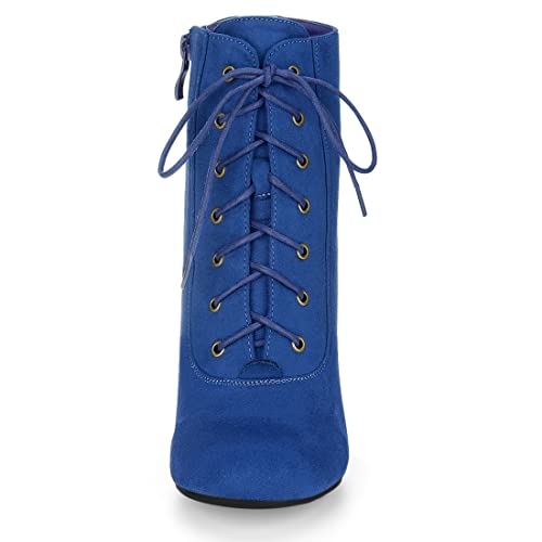 Allegra K Women's Lace Up Chunky Heel Ankle Booties2