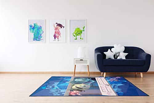 Jay Franco Disney Monsters Inc Scare Team Room Rug - Large Area Rug Measures 4 X 5 Feet Features Mike Wazowski, James Sullivan, & Boo (Offical Disney Product) #TOP3