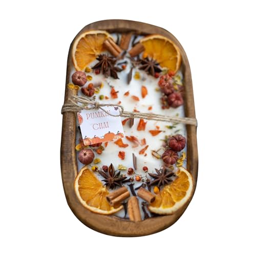 Dough Bowl Candle, Rustic Wooden Soy Wax Candles, Adorable Home Decor, Compact Decorative Bowl, Aesthetic Handcrafted Centerpiece for Men Women, Valentine's Day, Weddings