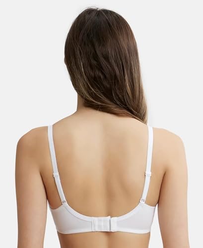 Image of Jockey FE23 Women's Wirefree Padded Super Combed Cotton Elastane Stretch Medium Coverage Multiway Styling T-Shirt Bra with Detachable Straps