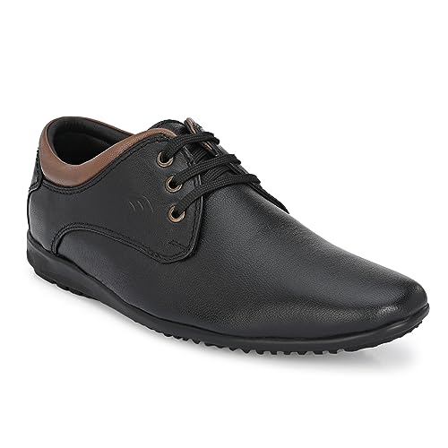 Image of egoss Lace-Up Casual Shoes for Men | Genuine Leather | Premium Comfort | Stylish Footwear for Office, Party & Wedding Occasions
