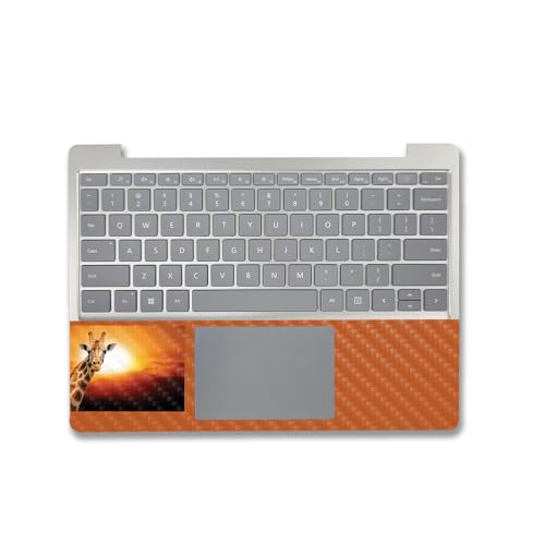 Image of MightySkins Carbon Fiber Skin Compatible with Microsoft Surface Laptop Go 3 (2023) Full Wrap Kit - Sunset Giraffe | Protective Durable Textured Carbon Fiber Finish | Made in The USA