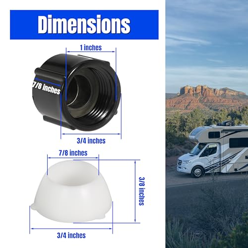 Image of Low Point Drain Caps and Seals for RVs Campers Trailers 1 /2 Inch RV Hot and Cold Water Lines 1 /2″ (Set of 4)