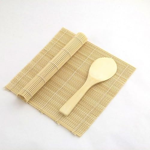 JapanBargain 3677, Sushi Making Kit Sushi Mat Bamboo Sushi Rolling Mat Sushi Roller with Rice Paddle Scoop Set