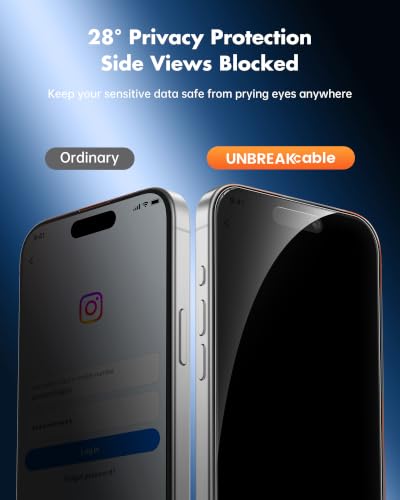 Image of UNBREAKcable Privacy Screen Protector for iPhone Pro, 2-Pack