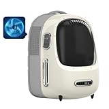 PETKIT Cat Backpack Carrier with Inbuilt Fan & Light, Airline-Approved Pet Backpack Bubble for Kitty Small Dog, Detachable Dog Backpack with Padded Strap for Travel, Hiking, Walking & Outdoor