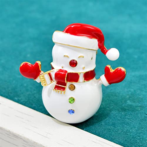 Broche bonhomme de neige émail strass accessoire vêtement pull robe de Noël - 2