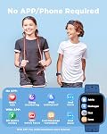 BIGGERFIVE Smart Watch for Kids, 1.8" Fitness Tracker Watch Pedometer, Heart Rate, Sleep Monitor, IP68 Waterproof, Calorie Step Counter, Puzzle Games with/Without APP for Girls Boys Teens 5-16, Blue