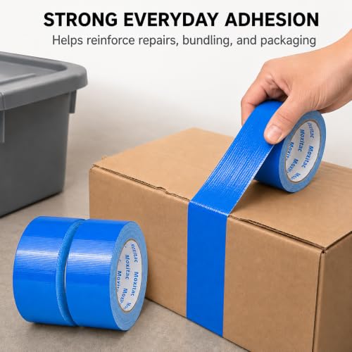 Image of Blue Duct Tape, 2 Rolls, 2 in x 30 yd, Heavy Duty Cloth Tape