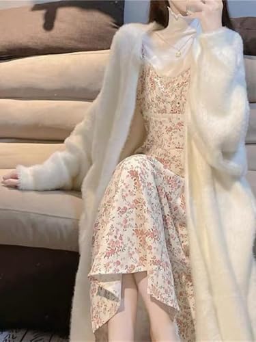 MOLERFO Long Cardigan Cozy Fuzzy Cardigan Furry Cardigan Sweaters Women Open Front Mohair Sweaters Coquette Loungewear4